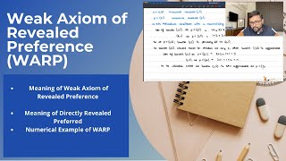 Weak Axiom of Revealed Preference WARP meaning [upl. by Llenroc153]