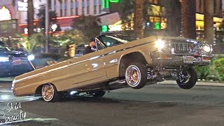 Lowriders Cruising and Hopping on Las Vegas Blvd [upl. by Yeleen]