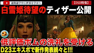 実写版「白雪姫」待望のティザーが公開！辛辣なコメントと低評価ボムに見舞われてしまう・・D23では実写版「リロ＆スティッチ」やアバター新作の話題も！ [upl. by Aderb300]