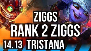 ZIGGS vs TRISTANA MID  Rank 2 Ziggs 5215 500 games  EUNE Challenger  1413 [upl. by Ahsemad]