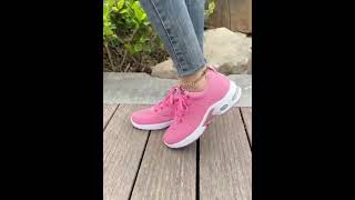 Womens Solid Color Casual Sneakers Lace Up Platform Soft Sole [upl. by Murial]