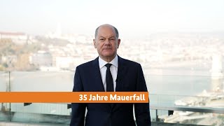 Bundeskanzler Scholz zu 35 Jahre Friedliche Revolution [upl. by Ecyarg]