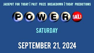 Tonight Powerball Jackpot Sat September 21 2024 [upl. by Nesyt]