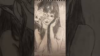 Drawing tomie kawakami🖤👽 drawing tomie [upl. by Wrdna814]