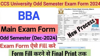 How to Fill CCS University Odd Semester Exam Form 2024  CCSU BBA Exam Form fill up 202425 [upl. by Aray]