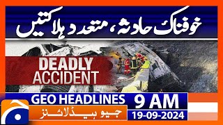 Horrible traffic accident  Geo News 9 AM Headlines  19 September 2024 [upl. by Cinnamon839]