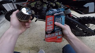 How To Clean dirtbike Air Filter Taotao db17 125 [upl. by Lazor55]