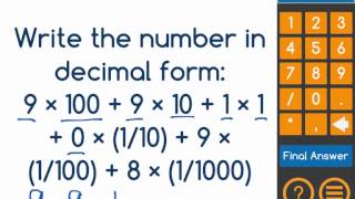 5NBT3a10 Decimals to thousandths  Common Core Standard [upl. by Tammie]