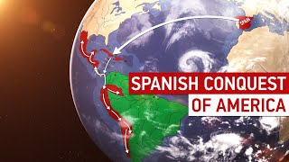 Spanish Colonization Of America  Animated Map [upl. by Asilegna]