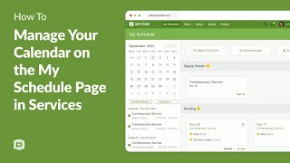 How to Manage Your Calendar on the My Schedule Page in Planning Center Services [upl. by Elyn]