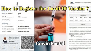 How to Register for covid19 Vaccine  CoWin portal  Full Video [upl. by Silvain448]