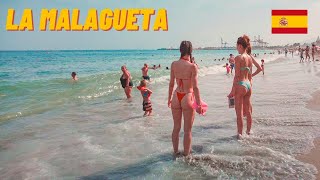 PLAYA DE LA MALAGUETA  MALAGA BEACH WALK COSTA DEL SOL SPAIN  JUNE 2023 [upl. by Anyek]