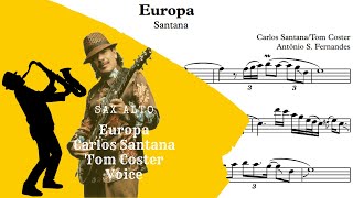 Europa Santana  Sheet Music sax alto 🎷voice🎷 [upl. by Ilocin]