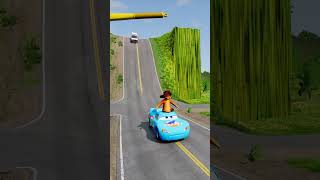 Amazing amp Strange Cars Going Down VS GIANT Spinning Cartoon Hammer BeamNGdrive [upl. by Leryt]