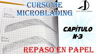 Curso Trazos de Microblading ✍ TUTORIAL Uniendo trazos de inicio y transición en papel Capitulo 3 [upl. by Artus]