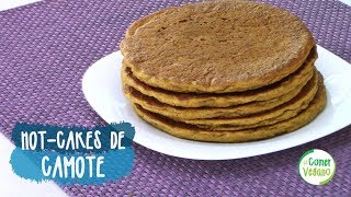 HOT CAKES DE CAMOTE 🍠  Comer Vegano [upl. by Akemor154]