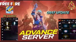 Frer Fire Advance Sarver Ob47 New Update 2024Garena Free Fire  RK GAMER Free 1 Diamonds store [upl. by Aerdno704]