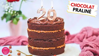 Layer cake chocolat praliné  recette d’anniversaire [upl. by Lubbi]