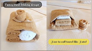 how to fold towels in two different ways  Best way to fold towels for display  Towel art [upl. by Bobbette]