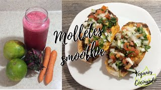 DESAYUNO SMOOTHIE Y MOLLETES SIN HORNO [upl. by Llewop]