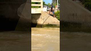 Village Woman Using Scoop Net on Stream Water Ep04 Nimitt Fishing video short fishing outdoors [upl. by Haimehen]