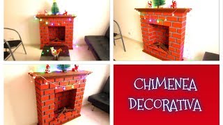 DIY  Como hacer una chimenea decorativa navideña fácil y rápido  especial de navidad [upl. by Ailaht]