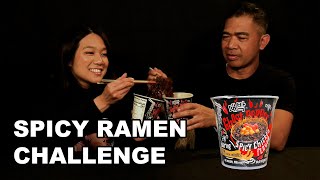 Rommel amp Emi do the Daebak Ghost Pepper Black Noodle CanOrNotChallenge [upl. by Ahtreb]