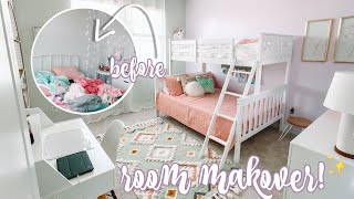 GIRLS BEDROOM MAKEOVER  BEFORE AND AFTER  MORE WITH MORROWS [upl. by Lenette]