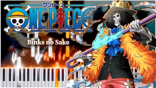 Binks no Sake One Piece 【 PIANO TUTORIAL 】 [upl. by Lleraj]