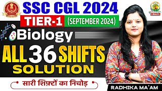 SSC CGL Pre 2024  36 Shifts Complete Solutions By Radhika Mam  Biology ssccgl ssccgl2024 [upl. by Alderman]