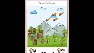 Brain test tricky puzzles level 258 SAVE THE TOWN solution or walkthrough [upl. by Azile]