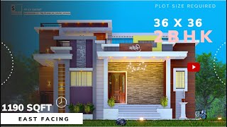 36 X 36  EAST FACING  2BHK  1190SQFT  BUNGLOW PLAN DESIGN BY smplans3dhousedesign [upl. by Sawyer]