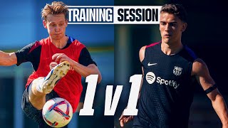 DE JONG vs GAVI face each other HEAD to HEAD Who wins  FC Barcelona Training 🔵🔴 [upl. by Akitan]