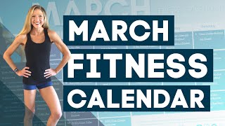 March Fitness Calendar FREE Workout Program DO THIS DAILY FOR 31 DAYS [upl. by Suivatnom994]