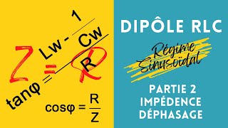 Dipôle RLC en régime sinusoîdal 2 Impédence et déphasage [upl. by Cristiano]