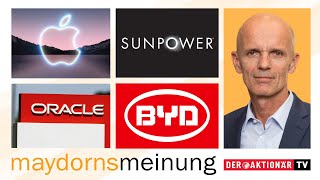 Maydorns Meinung Apple Oracle BYD Tesla JinkoSolar SunPower SMA Solar Encavis Freyr Battery [upl. by Drandell]