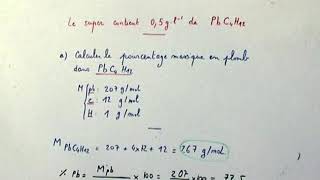 CHIMIE TYPE BAC  Antidétonant et pourcentage massique [upl. by Hodges]