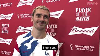 Antoine Griezmann  budweiser Player of the Match  France vs Morocco [upl. by Brawley]