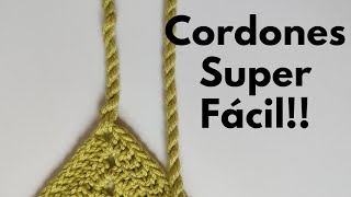 Tutorial para hacer cordones crochet ganchillo cordon [upl. by Nahtanhoj36]