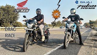 Pulsar NS 125 vs Honda SP 125  DRAG RACE  TOP END BATTLE [upl. by Adnohsak]