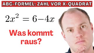 Wie geht das ABCFormel bei Zahl vor xQuadrat verwenden [upl. by Enaej]