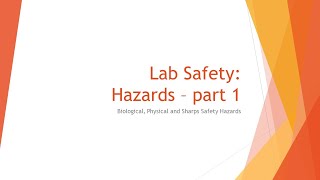 Lab Safety Hazards part 1 [upl. by Pentheas]