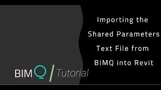 Importing the Shared Parameters Text File from BIMQ into Revit [upl. by Kelwen]