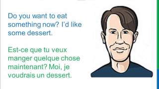 Dialogue 24  English French Anglais Français  What did you eat for lunch  Déjeuner [upl. by Atikal]