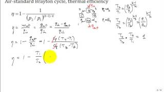 Derive Brayton Cycle Thermal Efficiency2 [upl. by Llezniuq]