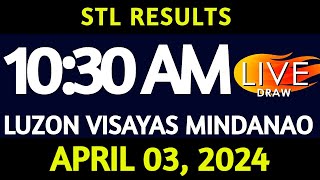 Stl Result Today 1030 am draw April 03 2024 Wednesday Luzon Visayas and Mindanao Area LIVE [upl. by Abekam]