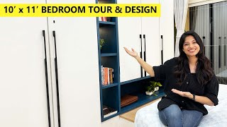 10 x 11 Bedroom Tour  Bedroom Wardrobe Design  Platform bed  Interior Design  Thane 2bhk EP2 [upl. by Htebazila30]