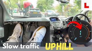 How to drive in SLOW moving TRAFFIC in a MANUAL car  Driving instructor talkthrough UK [upl. by Radnaskela]