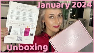 RoccaBox January 2024  Beauty Box Unboxing  New Year Beauty Edit  With 25 Off Discount Link [upl. by Conners]