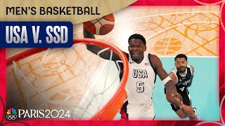 Team USA men’s basketball BLASTS past South Sudan to book spot in quarterfinals  Paris Olympics [upl. by Colan]